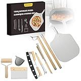 The 7-piece pizza oven accessory set is perfect for making pizza. Comprises a pizza shovel, an oven brush, a bubble Popper deformer, a rocking knife, a silica gel clamp, a dough roller and a scraper.