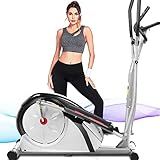 ANCHEER Elliptical Exercise Machine, Elliptical Trainer for Home Gym, Exercise Equipment 500Lbs Max Weight, Ultra-Silent Elliptical Machine, with Pulse Rate Grips, LCD & Smooth Resistance Levels