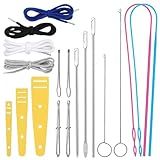 Fedmut Drawstring Threader Tool Set 18PCS with Loop Turner, Bodkin Sewing Tool, Elastic Threader and Hoodie String Drawstring for Jacket, Pants, Sportswear and Hat Threading