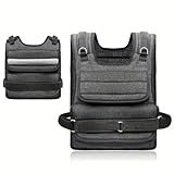 20lb Adjustable Weighted Vest for Men Women, Weight Vest Workout Vest with Large Pocket for Gym, for Strength Training, Running, Fitness, Muscle Building, Weight Loss, Weightlifting, Black