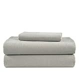 LANE LINEN 100% Cotton Flannel Sheets Twin Size - Brushed for Extra Softness - Lightweight Twin Size Cotton Sheets Set - Warm & Cozy Flannel Cotton Bed Sheets, 15" Deep Pocket - Silver