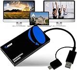 OREI SplitExtend HDMI Splitter Extended Display for Dual Monitor - Multi-Monitor Display 3 Separate Screens - USB A & USB-C Adapter to HDMI 2.0, 4K@30Hz Output 1, 1080p Output 2 for Windows, Mac OS G