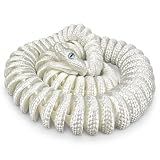 3D Printed Ball Python – 27" Articulating Snake with Varied Eyes – Realistic Ball Python Model for Desk or Shelf Display, Reptile Decor (Leucistic)
