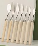 Rackii 7pcs ​​Artist Palette Knife Collection - Durable Stainless Steel Paint Spatulas for Acrylic Painting, Oil Colors, and Canvas Texturing, Perfect Painting Knives for Beginners & Pros