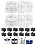 Veken Cat Water Fountain Filter, Classic 12 Pack Replacement Filters & 12 Pack Replacement Pre-Filter Sponges for 50oz, 84oz, 95oz Automatic Pet Fountain Dog Water Dispenser