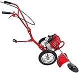 49CC Gas Walk Behind Brush Cutter 2-Stroke Push Brush Cutter with Air-Cooled System, High Speed Brush Mower Weeding Machine for Home Garden Yard, 7000r/min