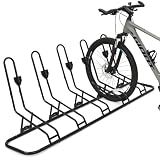 Kingarage Floor Bike Rack for 5 Bikes, Safeguard Disc Brakes & Derailleurs Design, Waterproof Bicycle Stand Indoor/Outdoor/Garage Use, Fits 12"-29" Tires, Upgraded 0.63" Steel Tubes for Stability