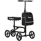 Economy Knee Scooter Steerable Knee Walker for Foot Injuries Compact Crutch Alternative with Dual Braking System (Black)