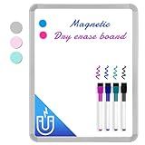 VUSIGN Small White Board Dry Erase, 14'' x 11'' Magnetic Dry Erase Board, Mini Whiteboard with Markers for Students, Fridge, Wall, Locker