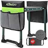 Garden Kneeler and Seat Heavy Duty, Upgraded Foldable Gardening Stool - Widened to 10" Stable Wear-resistant Prevent Knee and Back Pain, Beautiful Logo high-end 2 Large Tool Bags Gift for Women