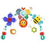Lynncare Adjustable Arch Bassinet Toys for Infant & Toddlers, Stroller Arch, Baby Crib Toys with Fascinating Hanging for Stimulating Baby’s Senses and Developing Motor Skills
