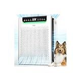 Air Purifiers for Home Large Room, Cover Up to 2600 Ft² with Washable Filters, Powerful Turbo Mode, PM2.5 Air Quality Display, 22dB Sleep Mode, Air Cleaner for Pets Hair, Smoke, Odors, HAP607, White