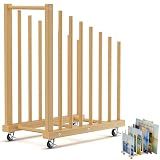 Evellstor Art Canvas Storage Rack with Wheels and Handle,7 Section
