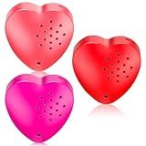 Copkim 3 Pcs 20 Seconds Valentine's Voice Recorder for Stuffed Animal Heart Shape Sound Recorder Push Button Recordable Device Sound Module for Gift Recording Voice Message, 3 Color