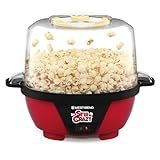 West Bend Stir Crazy Hot Oil Popcorn Popper, Popcorn Maker Machine with Large Serving Bowl Lid and Stirring Rod Perfect for Movie Night Snack Time or Parties, 6-Quart, Red