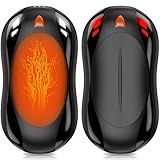 Cbroer 2 Pack Hand Warmers Rechargeable, 6000mAh AI Smart Chips Hand Warmers, Long Lasting Portable Heater for Christmas Xmas, Golf, Hunting Gear, Camping Accessories (Black, Normal)