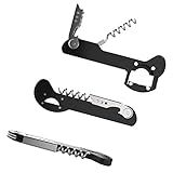 Houseables Wine Opener, Wine Key for Servers, Waiters Corkscrew, Travel Bottle Opener, Cork Screw, with Foil Cutter, Bartenders Tool, Professional, Restaurant, TSA Approved, Portable, Black, 5 1/4"