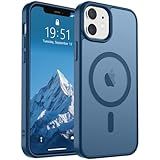 SUPFINE Magnetic for iPhone 12 Case/iPhone 12 Pro Case (Compatible with MagSafe)(Military Grade Drop Protection) Slim Translucent Matte Shockproof with Anti-Fingerprint Phone Case,Deep Blue