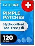 PatchRx Pimple Patches for Face (120 Patches), Hydrocolloid Acne Patches with Tea Tree Oil, Pimple Patch Pimple Stickers - Hydrocolloid Patch Acne Dots - Acne Pimple Patches For Face - Zit Patches
