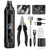 ianciu Dog Nail Grinder, 6-Speed Quiet Electric Dog Nail Trimmers, Dog Nail Clippers with File for Small Medium Large Dogs, Cats, Rechargeable Pet Paw Grooming Supplies Kit, 2 Grinding Wheels (Black)