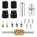 IHOTDER 17PCS AC Valve Core Kit for Car Air Conditioning Repair,R12 to R134a Conversion Kit as Air Conditioning Tools&Equipment,Universal AC Valve Core Removal Tool Car Accessories Fit for Most Cars