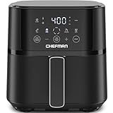 Chefman Air Fryer – 4 QT Compact Airfryer for Quick & Easy Meals in Minutes, Features Hi-Fry Technology for Extra Crisp, Touchscreen Controls with 4 Presets, Nonstick & Dishwasher Safe Basket - Black