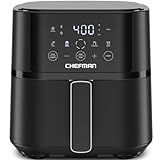 Chefman Air Fryer – 4 QT Compact Airfryer for Quick & Easy Meals in Minutes, Features Hi-Fry Technology for Extra Crisp, Touchscreen Controls with 4 Presets, Nonstick & Dishwasher Safe Basket - Black
