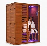 EASYHAWK 2 Person Infrared Sauna for Home with LED Ambient Lighting, Smart App Control Home Sauna with WiFi & Bluetooth, Low EMF 1500W/120V LCD Heater, Indoor Sauna with Flame-Retardant Design