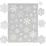 5sheets Glitter White Snowflake Stickers for Crafts Envelopes Transparent Winter Snowflake Holiday Stickers for Scrapbook Art Project Gift (White)