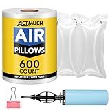 ACTMUEN Air Pillows for Shipping With Pump, Inflatable Packing Air Bags, Shipping Supplies Packing Materials Alternative to Packing Peanuts, Moving, Storage, Gift Wrapping（600Pack, 4.72" x 9.84",）