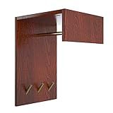 Perfecasa Svelte Solid Wood Floating Mini Floating Closet, Coat Rack, Space Saving Wall Mounted, Creative Corner, Entryway, Foyer Hallway, Easy KD parts(Classic Cherry)