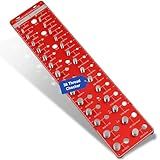 38 Nut and Bolt Thread Checker, Bolt and Nut Sizer Thread Gauge 15 Standard and 15 Metric with 8 Drill Bit Guage, Wall-Mountable Bolt Size Finder, Screw Size Chart, Bolt Measuring Tool