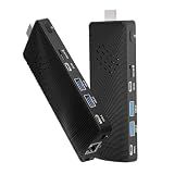 Fanless Mini PC Stick Win 11 Pro, Celeron J4105 8GB RAM 128GB eMMC Desktop Computer Stick, Support 4K HDMI, RJ45 Gigabit Ethernet, WiFi 5 for Industry IoT Media Business Office Digital Signage