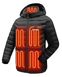 Venustas Unisex Dual-Control Heated Jacket, Water-resistant Heated Coat for Women and Men with Battery Included