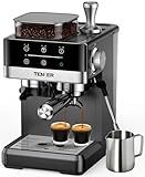 TENKER Espresso Machine with Grinder, 20 Bar Coffee Machine with Milk Frother for Home, All-in-One Stainless Steel Coffee Maker to Make Latte, Cappuccino, Hot or Cold Brew Iced Coffee