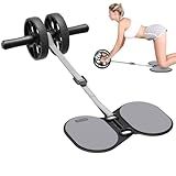 Ally Peaks Ab Roller Wheel with Adjustable Resistance，Automatic Rebound Abs & Core Workout Equipment for Beginners，All Levels & Post-Exhaustion Detachable Strength Training with Knee Pad.Ab wheel roller for men women