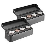 SINGARO Coin Holder for Car, Coin Change Organizer Compatible with Coins of Different Sizes, Dash-Mounted Holder Suitable for Most Cars, Trucks(2PCS Black)