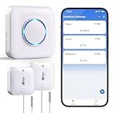 WiFi Freezer Thermometer Alarm, Freezer Alarm with App Notifications, Digital Fridge Thermometer with Loud 90dB, 2 Remote Wireless Temperature Sensors for Home Kitchen Fridge Fish Tank