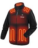 Venustas Men's Fleece Heated Jacket with Battery Pack, Soft Lightweight Heated Coat for Outdoor