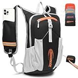 CROSSGEAR 16L RFID Hiking Backpack, Lightweight Foldable Packable Backpack, Small Travel Hiking Daypack for Women Men Black