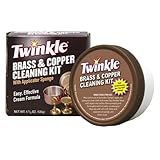 Twinkle Brass & Copper Cleaning Kit - Gentle Anti-Tarnish Cream/Easy To Apply/Phosphorus Free/Long Lasting Shine/Non-Scratch/Keeps Brass & Copper Bright & Clean (4.4 Oz.)