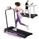 Portable Foldable Walking Pad with Handle Bar and Adjustable Incline, Under Desk Walking Pads Treadmill with Incline and Handles, 3.5HP Folding Electric Treadmills for Home Small, 0.6-7.6MPH, 350LBS