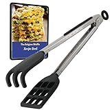 Waffle Tongs by StarBlue – 10 Inches Silicone and Nylon Serving Tongs with Non-Slip Smooth Handles, Non-Scratch and Dishwasher Safe, Multipurpose Spatula Tongs for Belgian Waffle Serving (10 Inch)