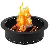 Iron Forge Tools Smokeless Fire Pit Ring Outdoor Insert 36 Inch Round Steel