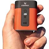 ETENWOLF AIR 3 Air Pump for Inflatables with 2600 mAh Battery & Camping Light, Ultra-Fast and Mini Electric Air Pump, Inflate Deflate for Air Mattress, Pool Floats, Vacuum Storage Bags, Vivid Orange