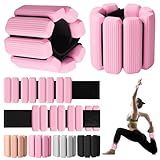 Wrist Weights, 2Pack Adjustable Wearable Wrist Ankle Weights for Women/Men, Silicone Wrist Bangles for Walking, Yoga, Pilates, and Gym, Arm & Leg Workout, 2lb (Pink)