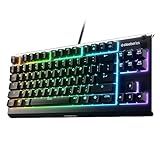 SteelSeries Apex 3 TKL RGB Gaming Keyboard – Tenkeyless Compact Form Factor - 8-Zone RGB Illumination – IP32 Water & Dust Resistant – Whisper Quiet Gaming Switch – Gaming Grade Anti-Ghosting,Black