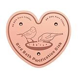 BKMAMLAB 1-Pack 99.99% Pure Copper Bird Bath Purification Disk,Copper Disc with Stable Triple-Point Support,Fits All Outdoor Bird Baths(Heart-Shaped)