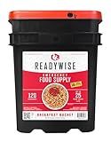 ReadyWise Emergency Food Supply - 120 Servings Breakfast Bucket, Freeze Dried & Dehydrated Meals, Survival Food Kit for Backpacking, Camping Essentials & Prepping Supplies, up to 25 Year Shelf Life