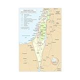 Israel And Occupied Territories Map Poster Canvas Wall Art Painting Bedroom Decoration For Home, Office, Classroom Unframe-style12x18inch(30x45cm)